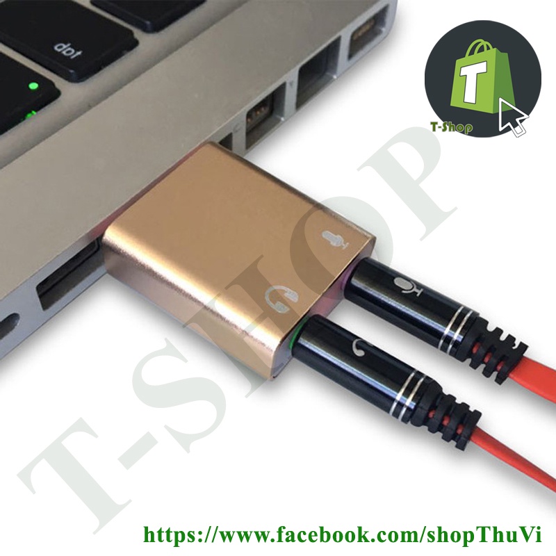 Cổng chuyển đổi USB sang 2 cổng Audio và Micro