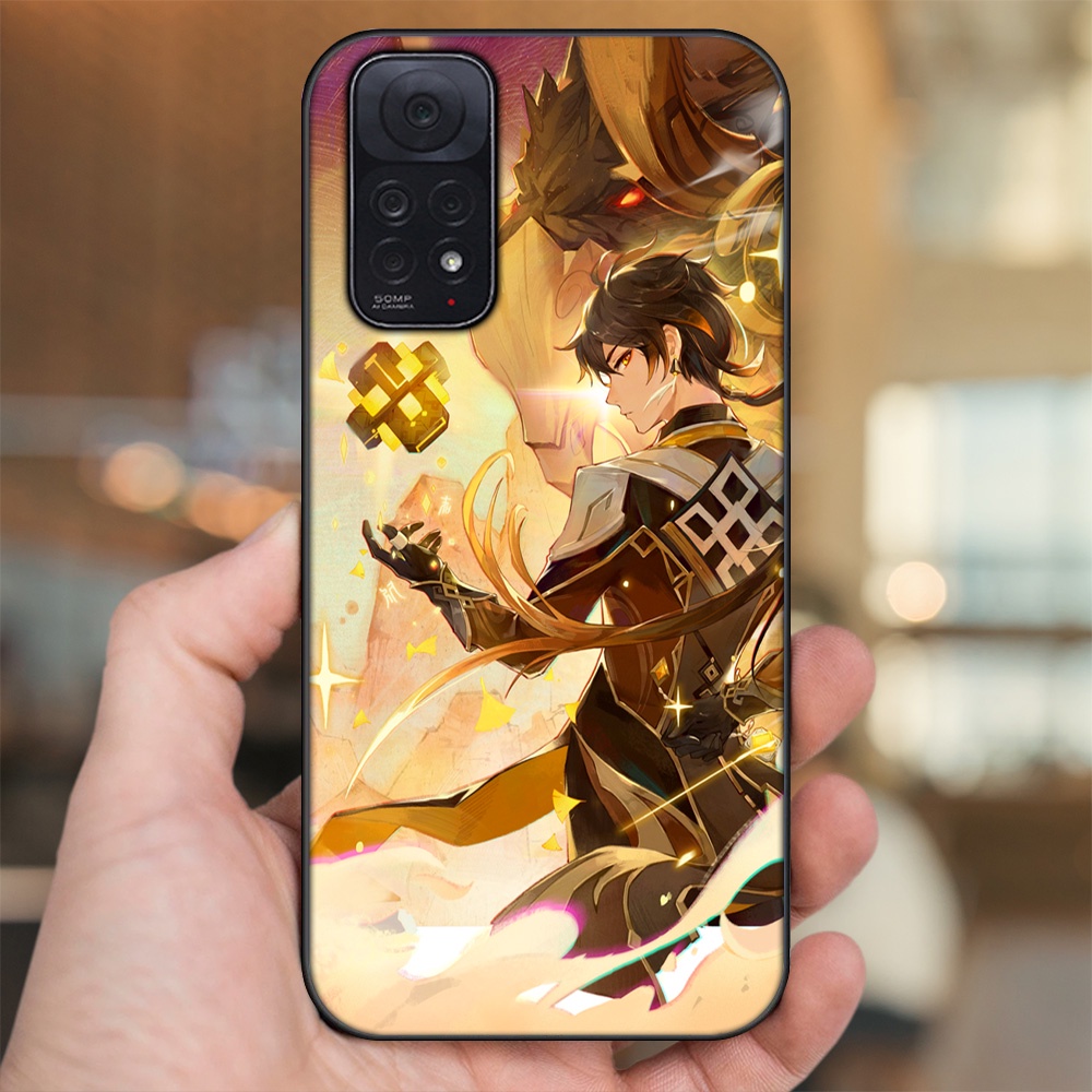 Ốp lưng Xiaomi Redmi Note 11, Note 11s viền đen in hình Zhongli Genshin Impact