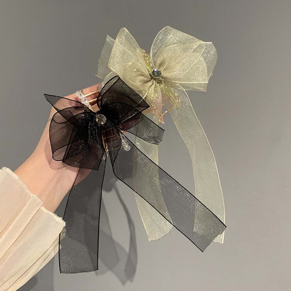 Kẹp Tóc Hình Nơ Ren Nhiều Màu Sắc Phong Cách Hàn Quốc Thời Trang Mùa Hè Cho Nữ