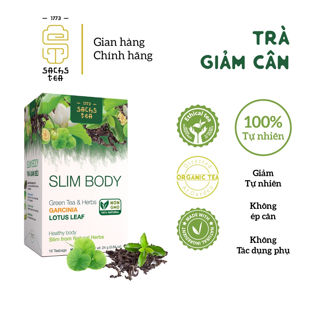 Trà Giảm cân Slim Body Tea B2020 SACHS TEA 1773 Trà túi lọc giảm cân dễ uống dễ dùng phù hợp nhiều lứa tuổi