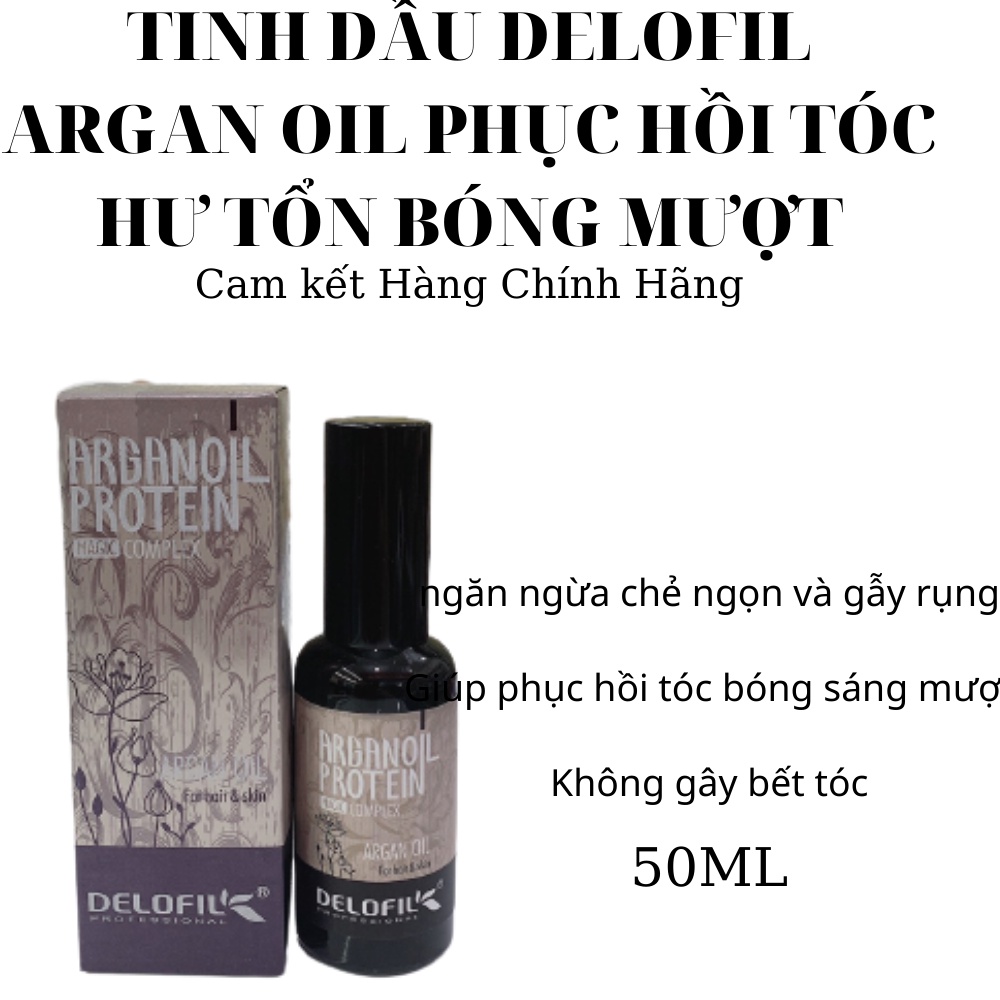 [DELOFIL] TINH DẦU DELOFIL ARGAN OIL PHỤC HỒI TÓC HƯ TỔN BÓNG MƯỢT 50ML