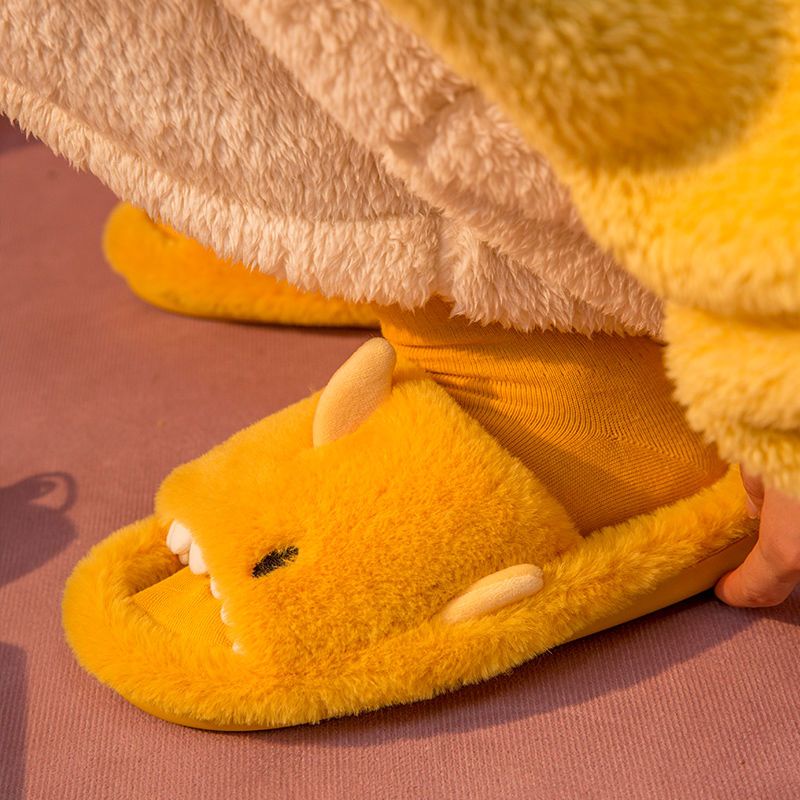 Dép Bông Đi Trong Nhà Chống Trượt Hình Cá Mập Hoạt Hình Phong Cách Hàn Quốc
