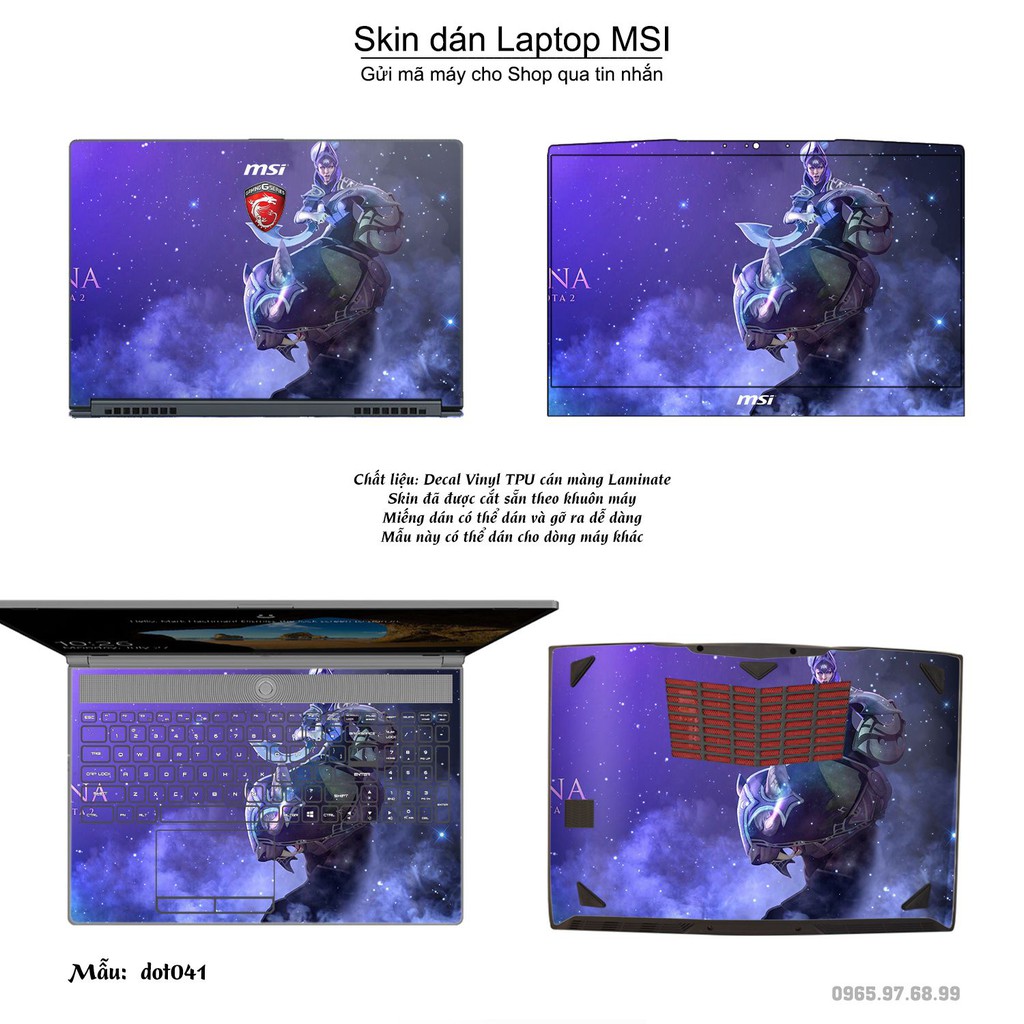 Skin dán Laptop MSI in hình Dota 2 _nhiều mẫu 7 (inbox mã máy cho Shop)