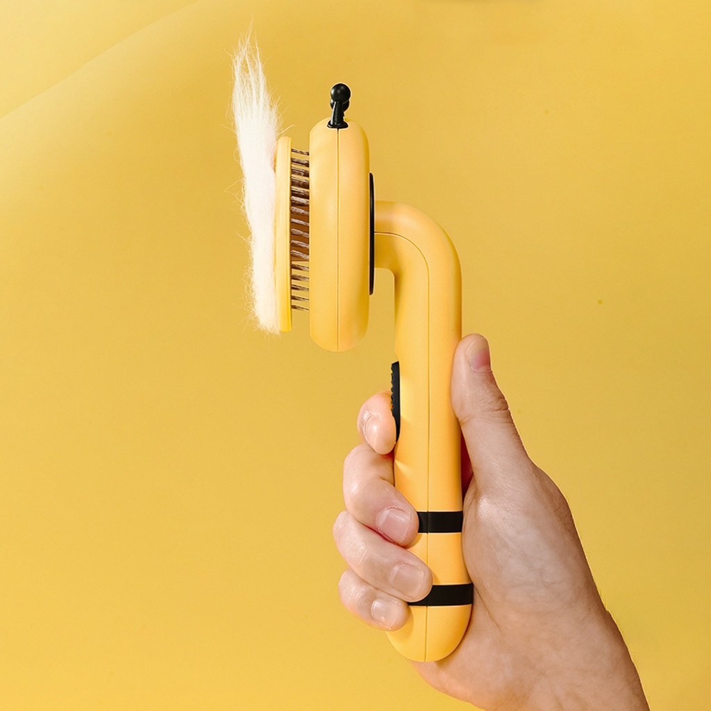 Lược chải lông chó mèo tích điện ong vàng có nút bấm cao cấp