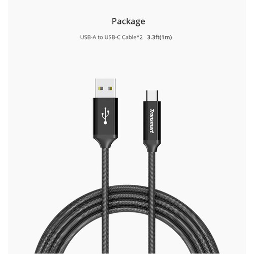 [Chính hãng - Flashsale] Tronsmart Bộ 2 Cáp USB-C to USB 2.0 1m Tronsmart CPP1 PowerLink Braided Nylon - Tronsmart CPP1