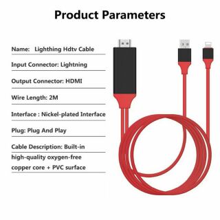 Cáp Lightning to HDMI cho IPHONE/IPAR RA TI VI (dài 2m)