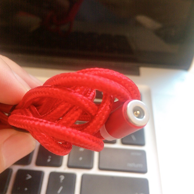 Cáp sạc từ hít nam châm dài 2 mét cho Android và iPhone 360 độ dây dù,có LED