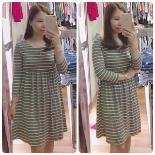 váy Baby doll kẻ ngang 3 màu