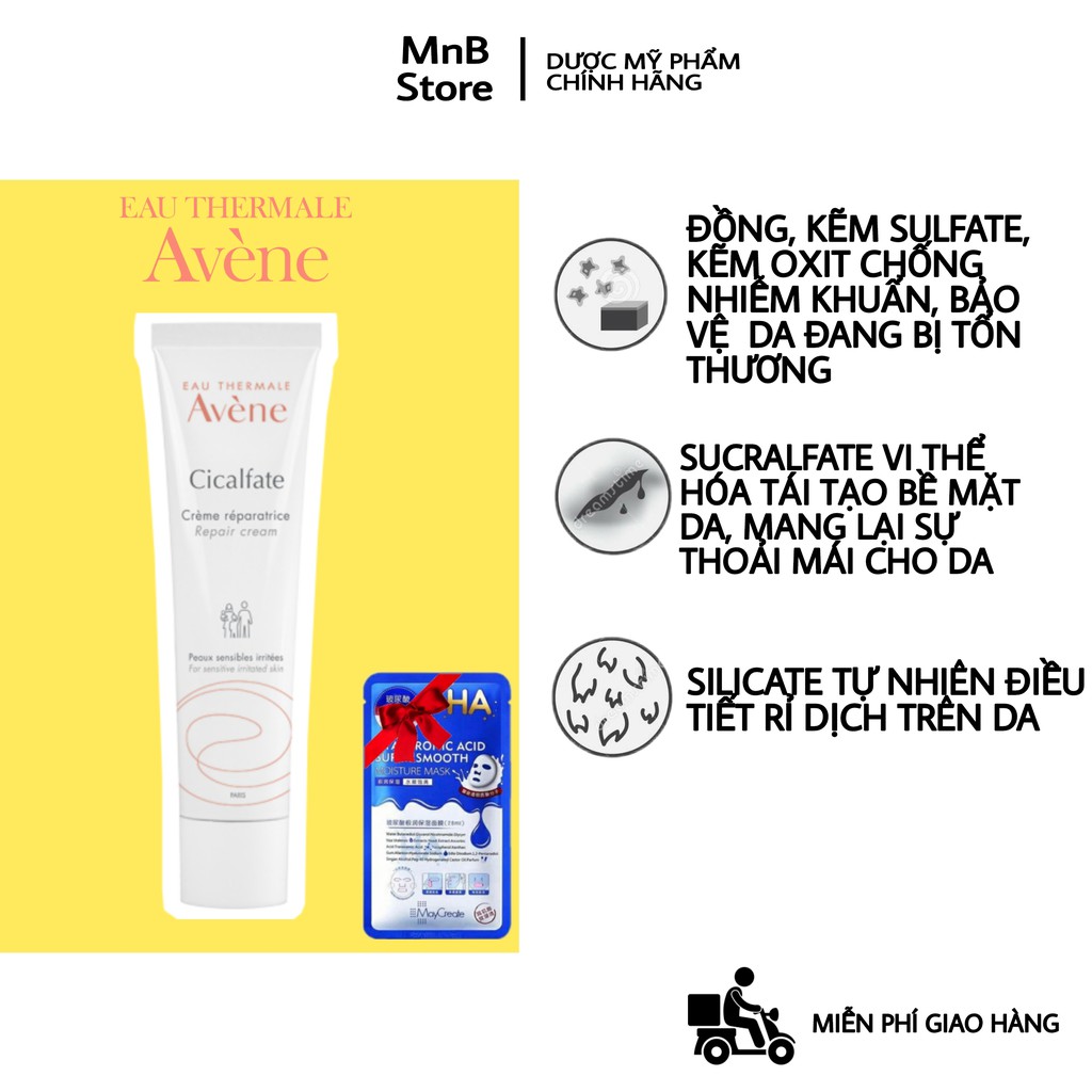 Kem dưỡng Avene Cicalfate phục hồi, làm lành sẹo và cấp ẩm cho da Avene Cicalfate Restorative Skin Cream 40ml- MnB Store