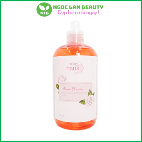 Sữa Tắm Dưỡng Trắng Da Hoa Hồng Riori Hana Shower Rose 1 Lít