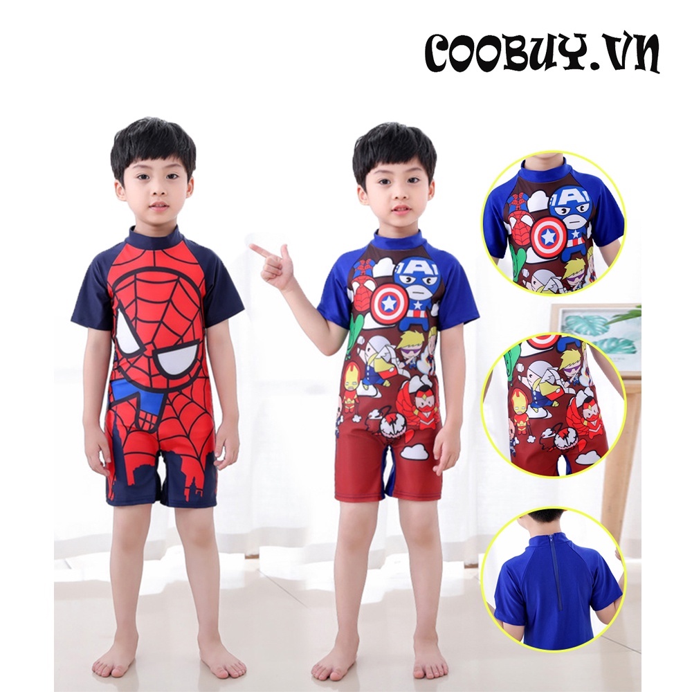 quần áo tắm 5-10 Tuổi Dễ thương Đầy màu sắc Phim hoạt hình Siêu anh hùng Áo tắm Một mảnh