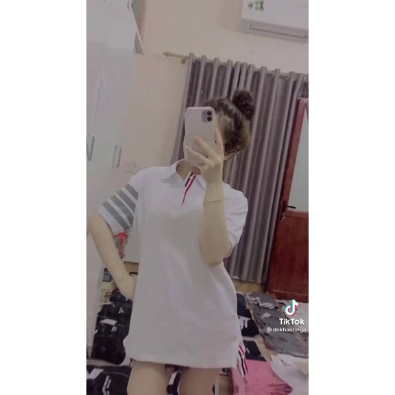 Áo Polo Thome 4 sọc  tay áo 2 màu cực hót cho mùa hè - Áo polo, áo phông có cổ, áo polo cao cấp