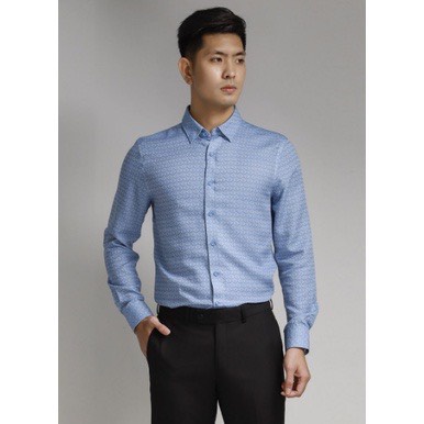Áo sơ mi nam tay dài Aristino hoa văn cao cấp tà lượn ALS18507