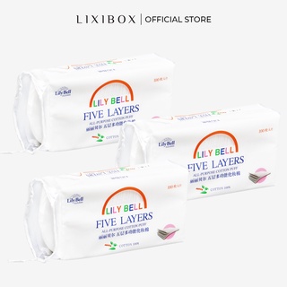 Combo bông tẩy trang 5 lớp suzuran lily bell five layer cotton pads 100 miếng