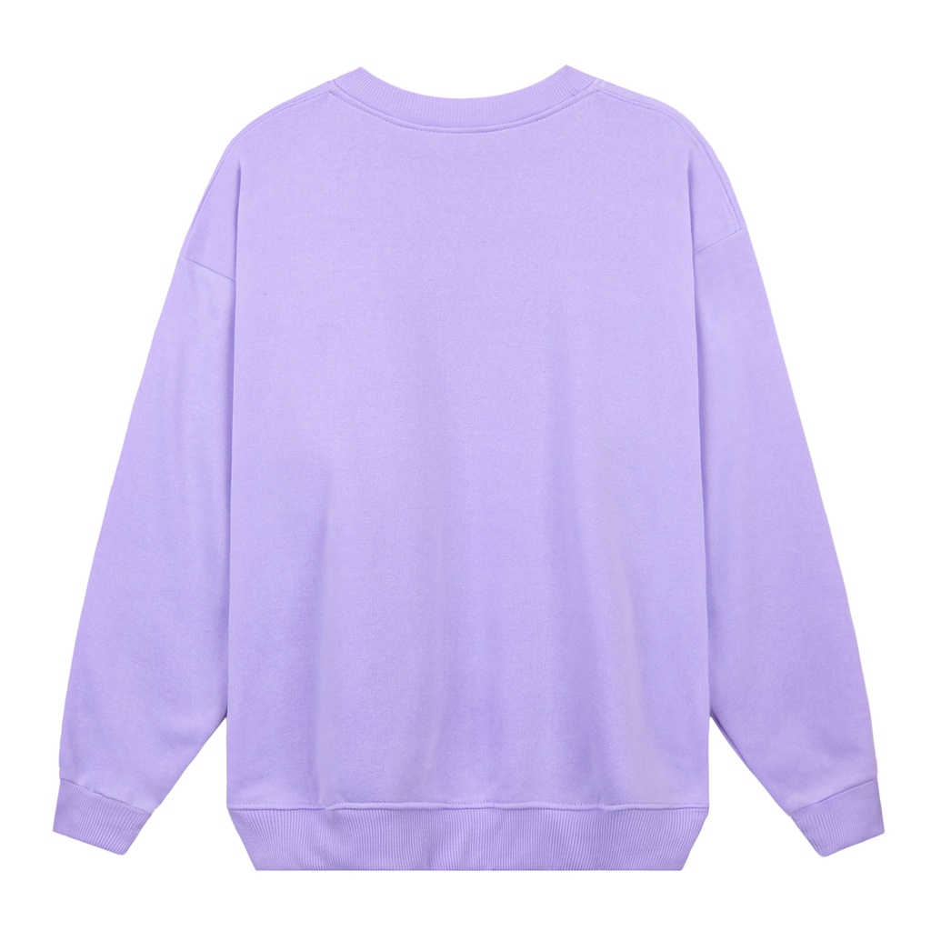 Áo Tay Dài Sweater Champion Chữ Thêu Sắc Nét Có Chất Liệu NỈ Bông Cotton Màu Tím