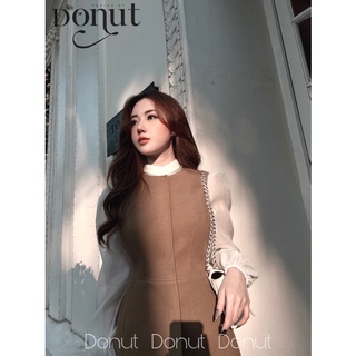 Set dạ nâu phối áo tơ