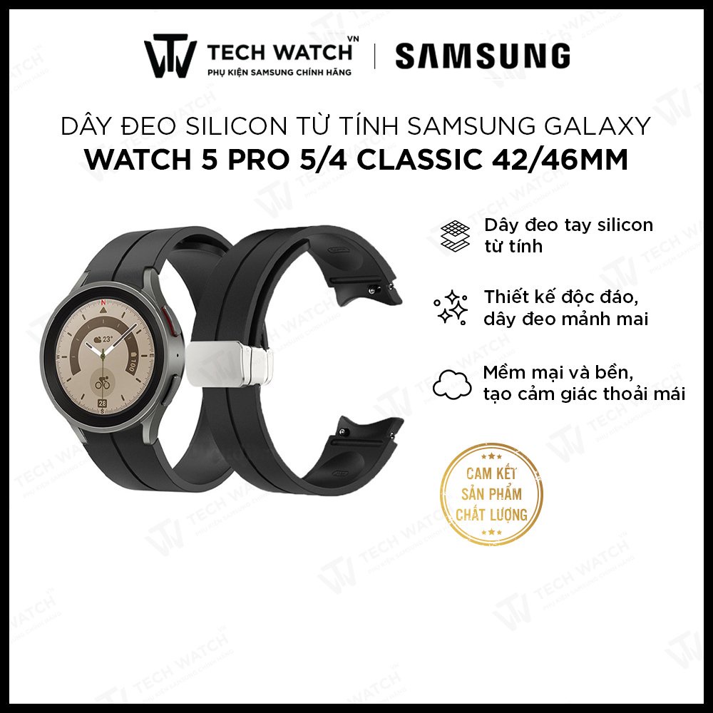 Dây Đeo Thể Thao Bằng Silicone Cho Đồng Hồ Thông Minh Samsung Galaxy Watch 5 Pro 45mm / Watch 4 44mm 40mm / Classic 46mm
