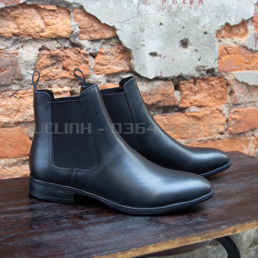 [TẶNG TẤT CAO CỔ] Giày Chelsea Boots Nam Đen, Giày Bốt Cao cổ nam tăng chiều cao 5cm thích hợp đi làm đi học đi chơi | WebRaoVat - webraovat.net.vn