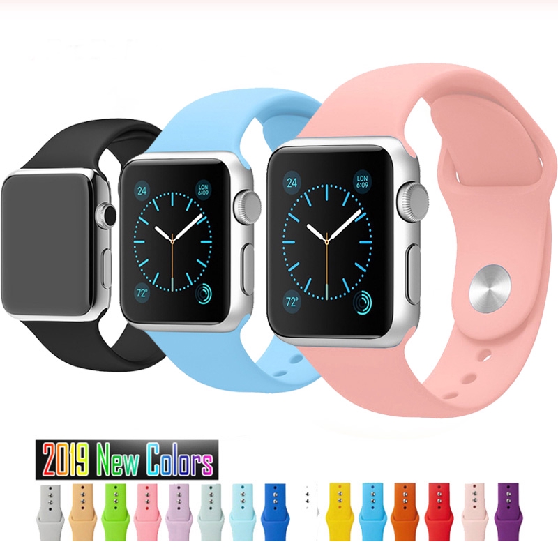 Dây Silicone Khóa Kim Loại Cho Đồng Hồ Apple 42mm / 38mm 3 2 1