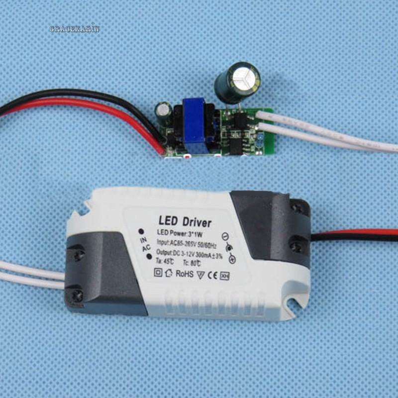 AC-DC Transformator LED Light Driver Netzteil Trafo 1-3W 4-7W 8-12W etc. 300mA