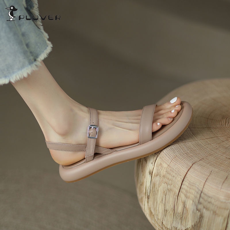 Xinng-ttan Giangy Kence IN bINng PLOVER Giày Sandal Đế Bệt Dày Quai Ngang Đế Mềm Chống Trượt Phong Cách Mùa Hè Đơn Giản Dành Cho Học Sinh Nữ