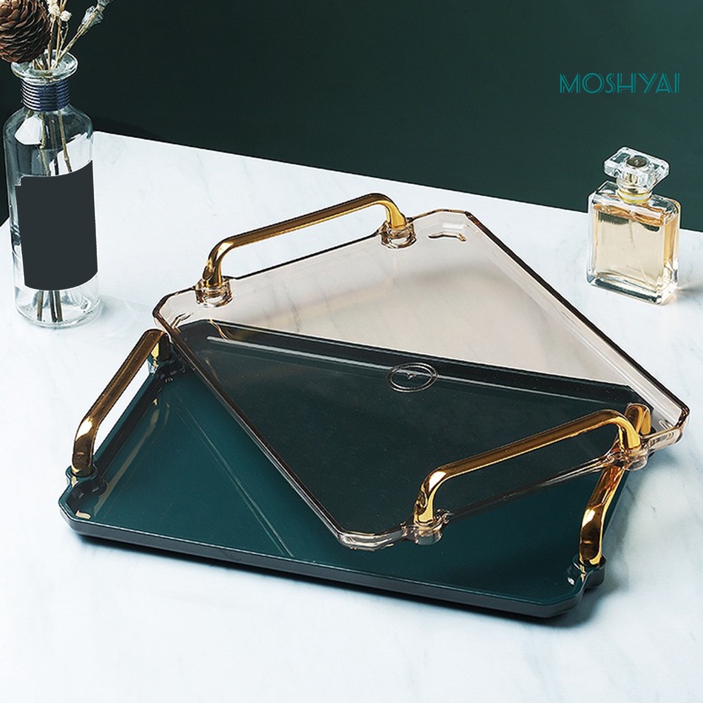 Khay Phục Vụ Thức Ăn Vặt Biến Hình Có Tay Cầm Bằng Nhựa Chống Trượt Đa Năng