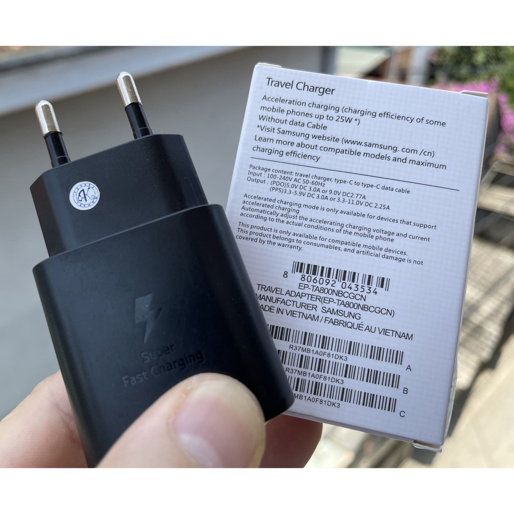 CS01 - Củ sạc nhanh Sam sung 25W Note 10 Zin linh kiện Full Box [11-52]