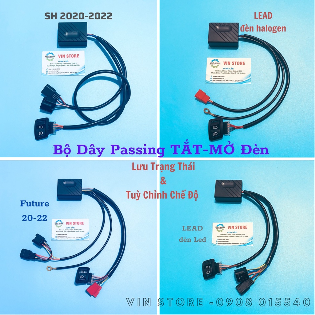Bộ Dây Passing SH TẮT-MỞ Đèn Tất Cả Đời Xe, Tắt Đèn Xe Tùy chỉnh nhiều chế độ, Nút Chính hãng HONDA