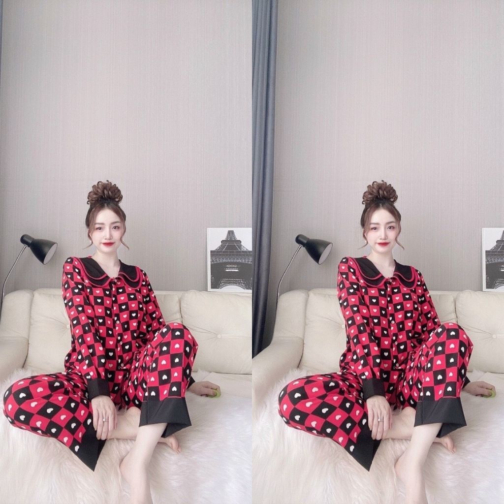 Đồ Ngủ Pijama Đồ Ngủ nữ lụacao cấp mềm mại xinh xắn&lt;63kg