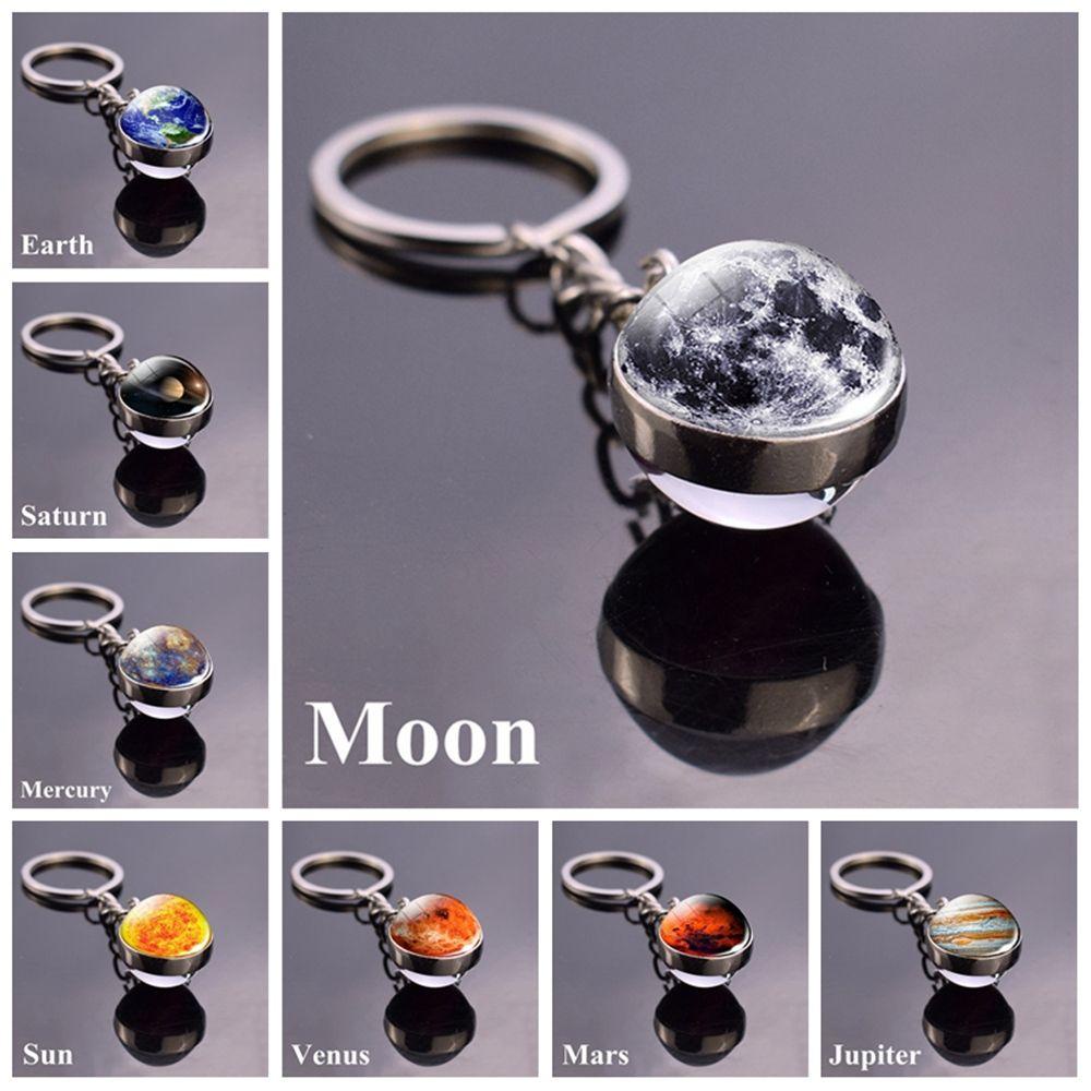 Móc Khóa Hệ Mặt Trời Mặt Trời Mặt Kính Độc Đáo Cho Nữ