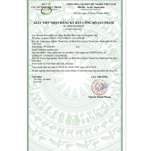 VIên ngậm ho, bổ phế, giảm đờm Eucatana và StrepTANA các loại (2500mg/viên)
