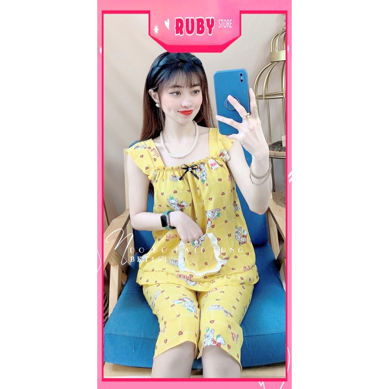 Đồ bộ hoạt hình cho nữ mặc nhà chất kate mềm mát dễ thương BKT151