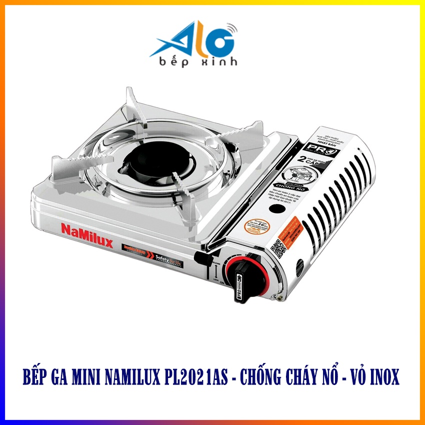 Bếp ga mini Namilux PL2021AS - bếp gas mini chống cháy nổ PL-2021AS - Vỏ inox - BH 6 tháng -  Alo Bếp Xinh