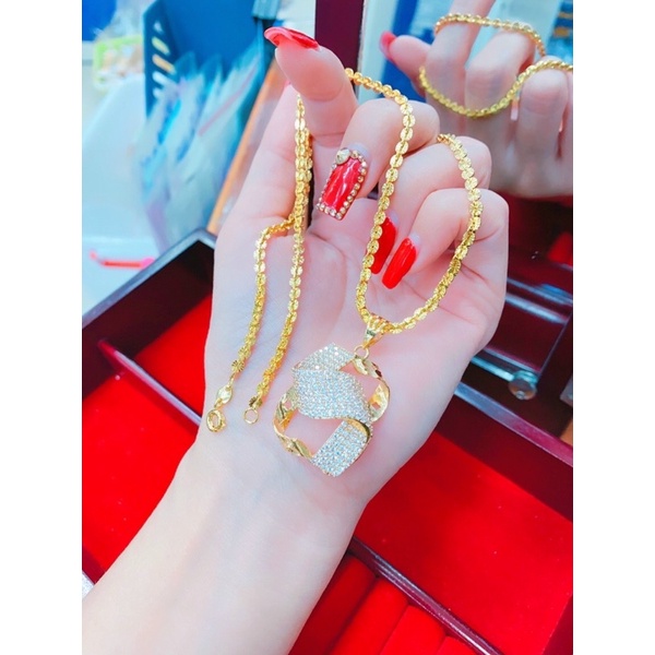 Dây chuyền nữ dát vàng 18 cao cấp mẫu mới về