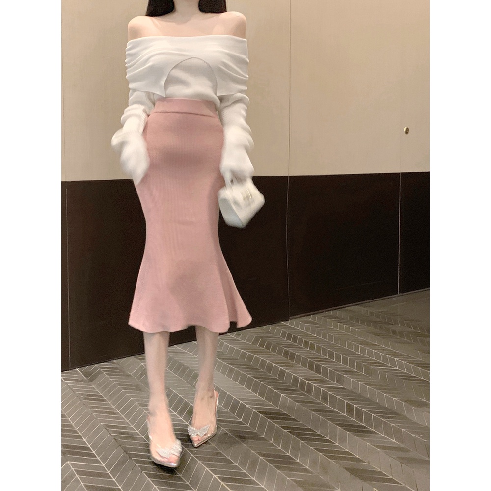 Pure Desire Áo Sweater Một Dây Dáng Ôm Sáp Mềm Mại Nhẹ Nhàng Vừa Vặn Mùa Thu Dành Cho Bạn Nữ