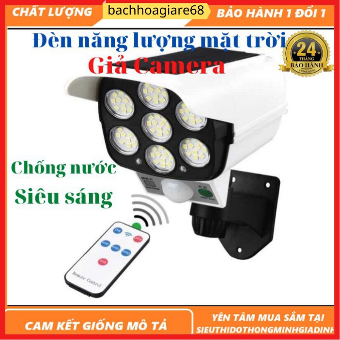 Đèn năng lượng mặt trời cảm biến tự động BẬT TẮT có điều khiển - Giả camera chống trộm - mới nhất 2021 - BHGR68