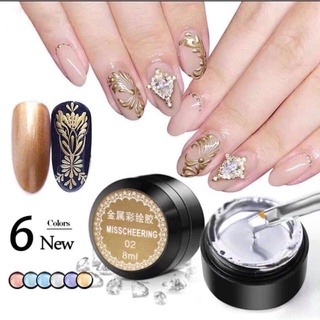 Gel metal hũ 10ml, gel Tráng gương vẽ nổi, trang trí móng tay[hanna nail mi]