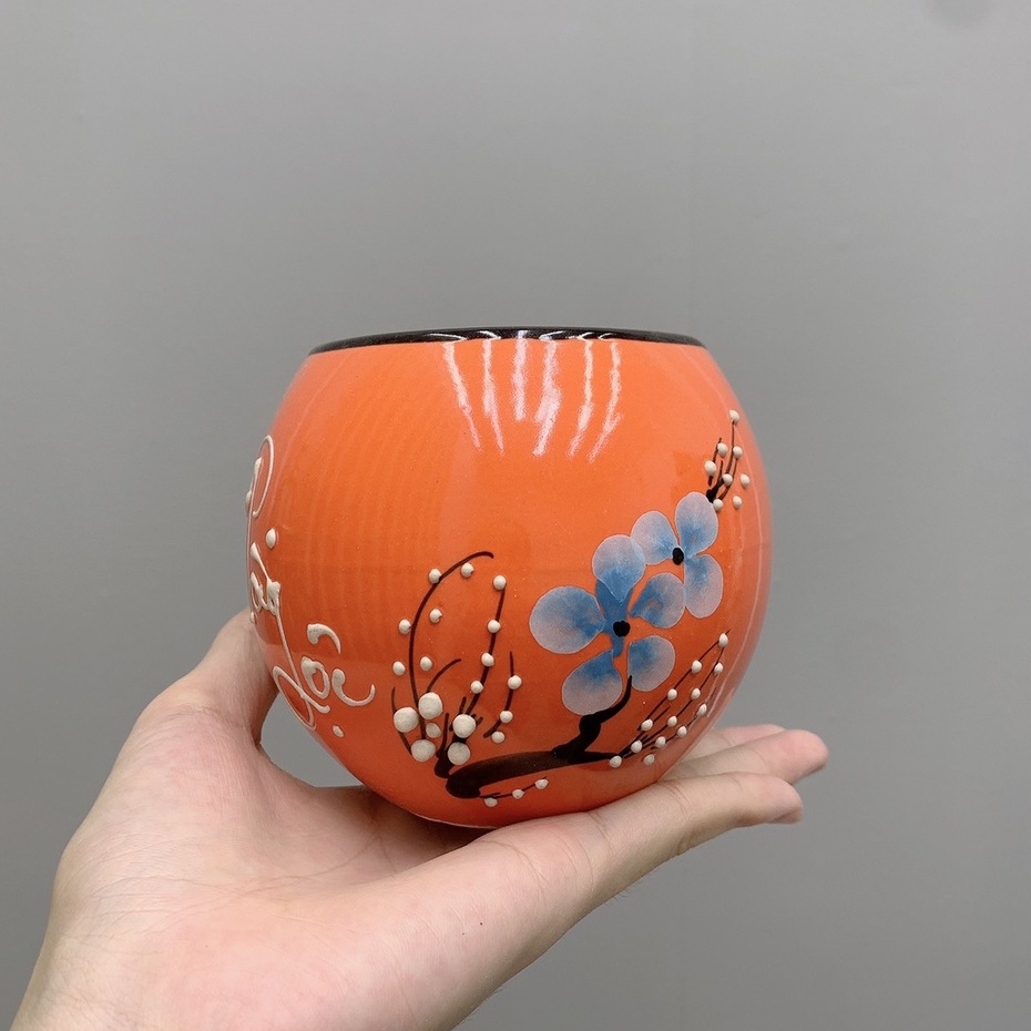 Chậu trồng sen đá tiểu cảnh mini, chậu gốm trồng cây cảnh, xương rồng bàn làm việc
