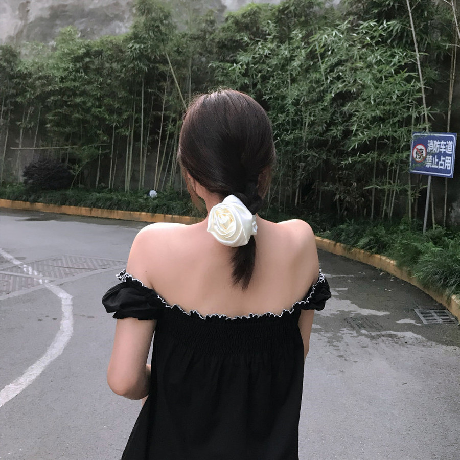 Dây Buộc Tóc Phối Hình Hoa Hồng Hợp Thời Trang Cho Nữ