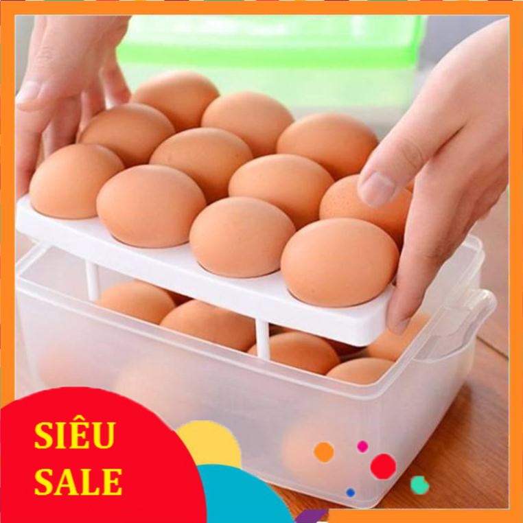 [Bán Sỉ] Hộp trứng 24 quả/ hộp trứng 2 tầng ( giao màu ngẫu nhiên )