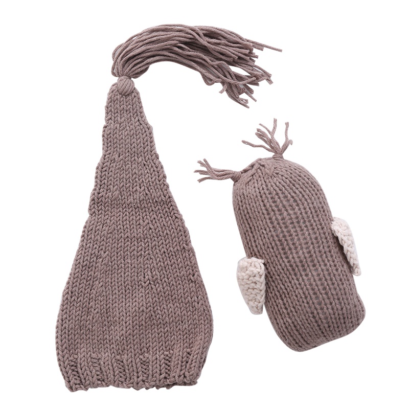 Mũ Trùm Đầu Dệt Kim Hình Cú Mèo Cho Bé