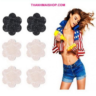 Combo 12 miếng dán nhũ hoa vải DAN002x2 hình hoa Fangle Floral