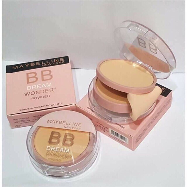 Phấn phủ kìm dầu 2 tầng dạng nén Maybelline Dream Wonder powder có bông phấn