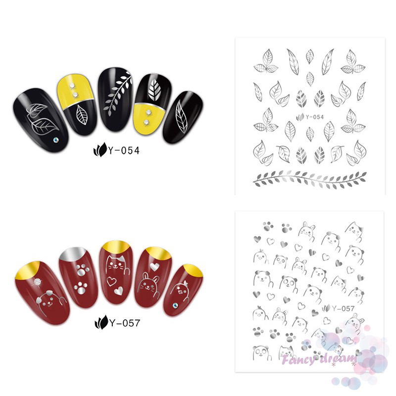 Set 30 tờ nhãn dán nhiều họa tiết xinh xắn trang trí móng tay