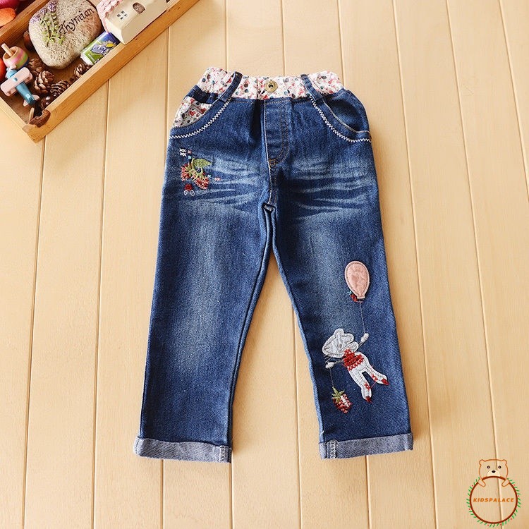 Bộ Đồ Gồm Áo Sơ Mi Nhiều Lớp + Quần Jean Denim Dành Cho Bé Gái