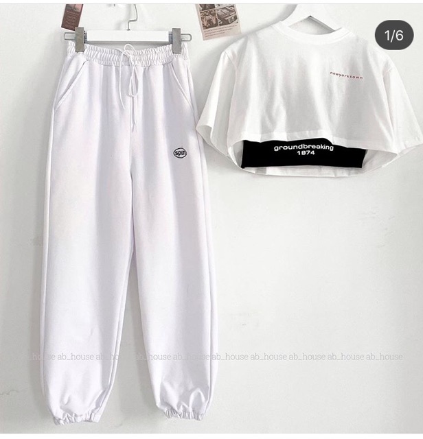 💢Set Bộ Quần Spun + Áo Crop ground Breaking | BigBuy360 - bigbuy360.vn