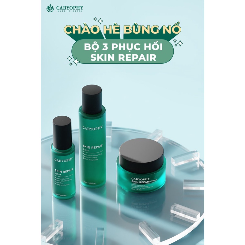 Combo Kem Dưỡng/Nước Hoa Hồng/Serum - Phục Hồi Da Nhạy Cảm - Caryophy Skin Repair