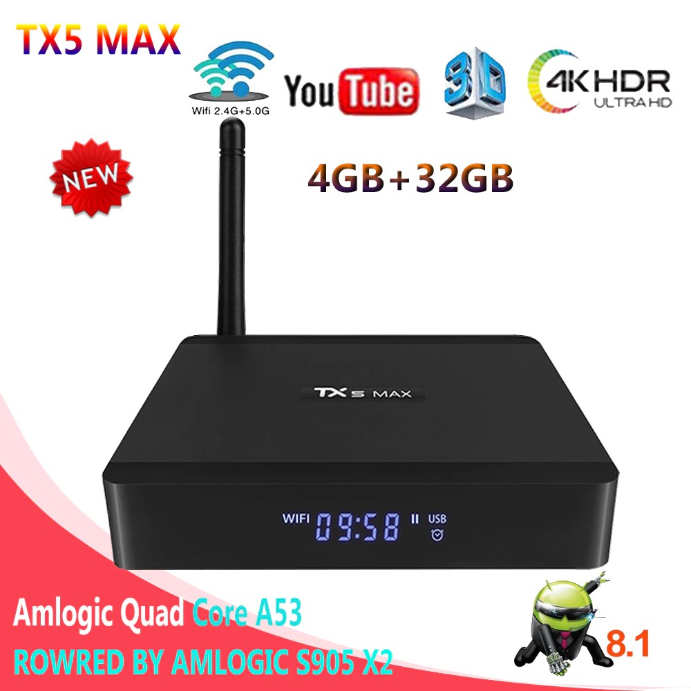 Android TV Box TX5 Max - CPU S905X2, Ram 4GB, Bộ Nhớ Trong 32GB