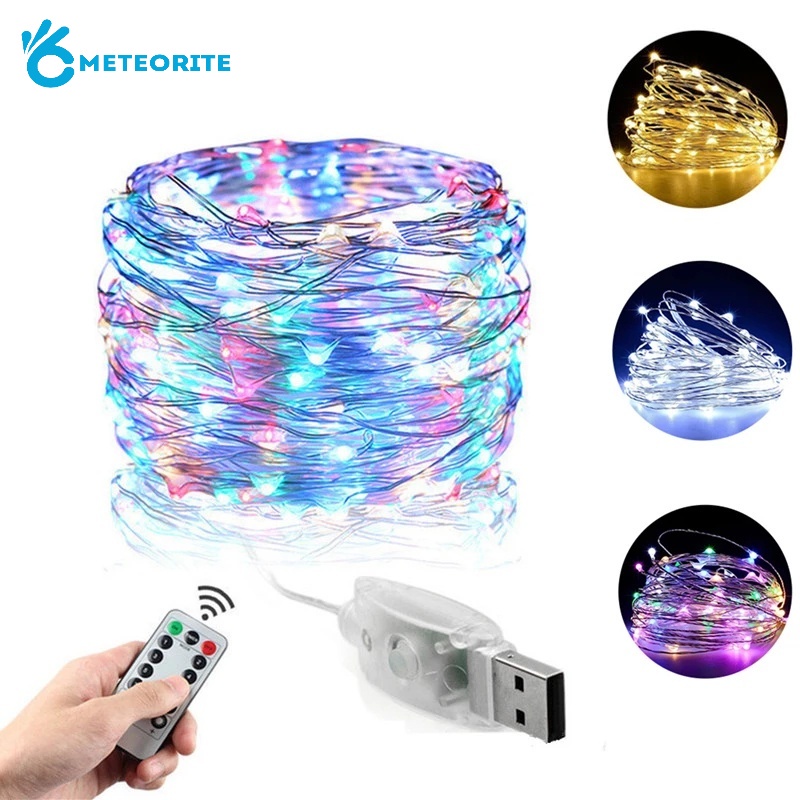 Dây Đèn LED Ngôi Sao Điều Khiển Từ Xa USB Nhiều Màu Trang Trí Phòng Khách/Phòng Ngủ/Lễ Hội DIY