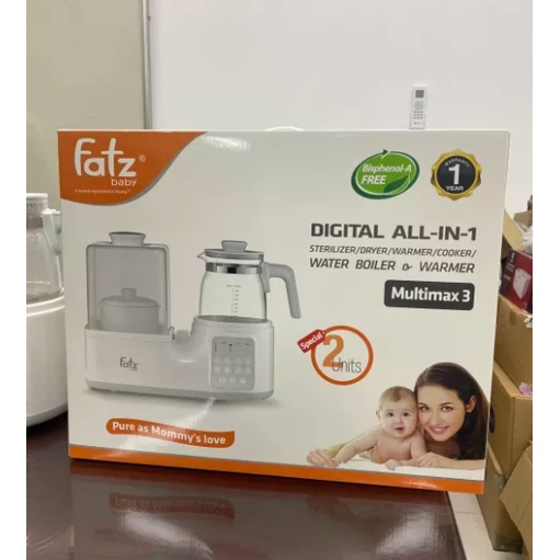Máy Tiệt Trùng Sấy Khô, Hâm Nước Pha Sữa, Nấu Cháo Đa Năng FATZ BABY MULTIMAX 3 - Bảo hành 12 tháng